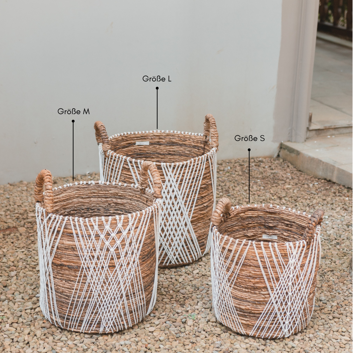 Cotton & jute basket JUWANA M – ø35 × 40 cm