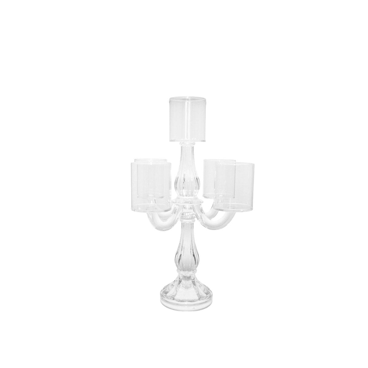 Glas-Kronleuchter, 5-flammig, transparent - H35cm