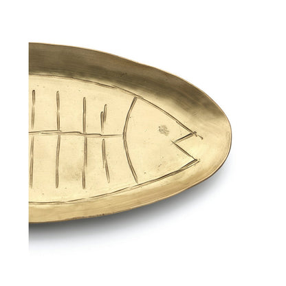 Brass tray, large - fish form