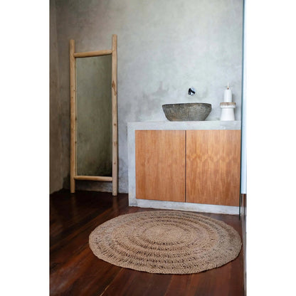 Seagrass carpet round, natural – 100 cm