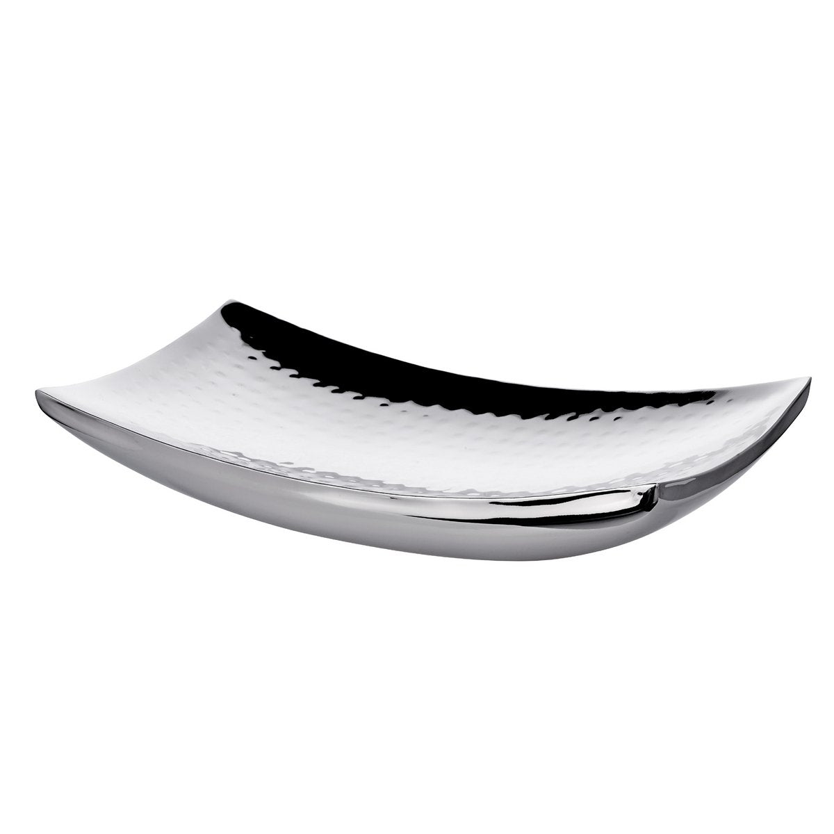 Hammered stainless steel bowl 30 × 18 cm - flower shape