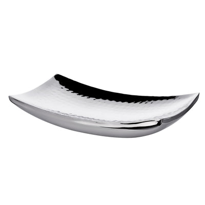 Hammered stainless steel bowl 30 × 18 cm - flower shape
