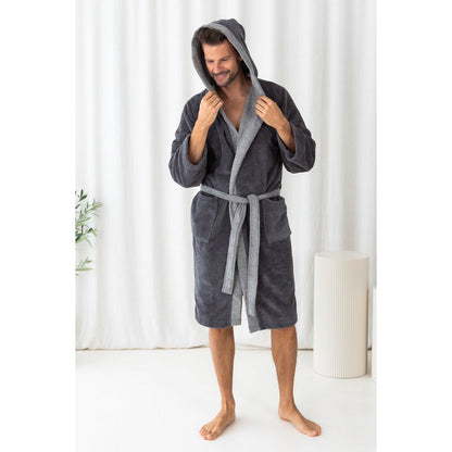 Teddy Duo bathrobe grey - size S