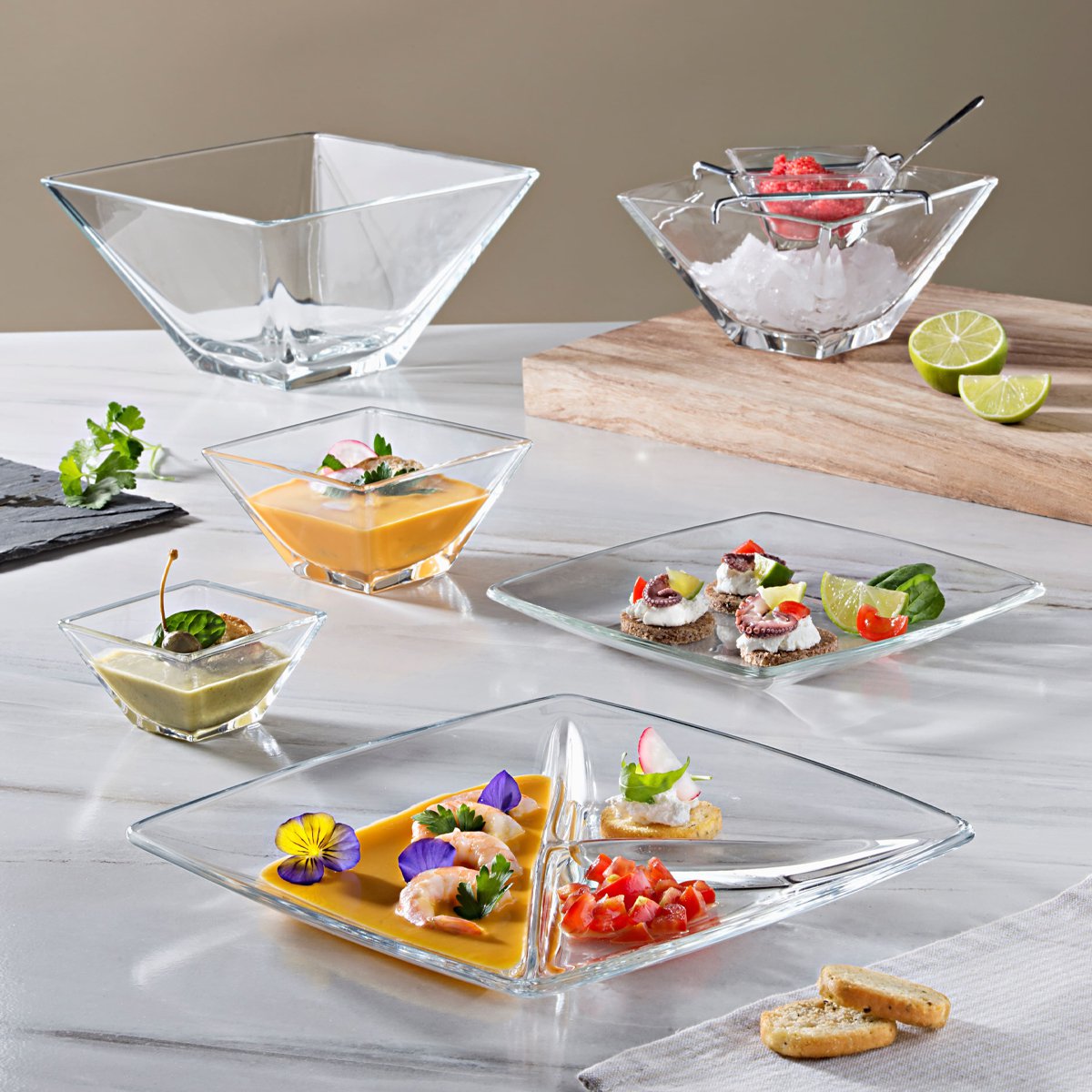 Kaviar-Glasschale, 14 × 14 × 10 cm - Türkisch