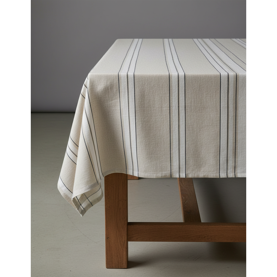 Linen tablecloth, striped, 150×250 cm