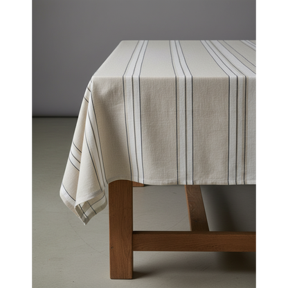 Linen tablecloth, striped, 150×250 cm