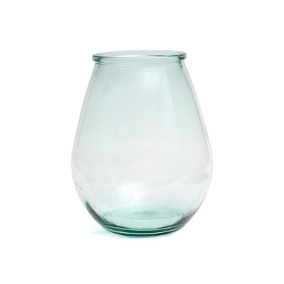 Recycled glass vase, medium - blue, large