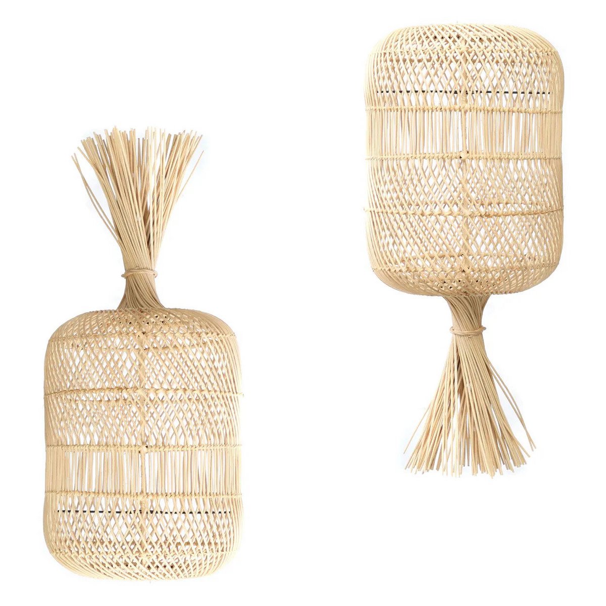 Natural rattan floor lamp shade 29×65 cm – Dumpling, medium