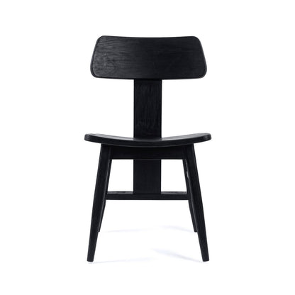 Teak dining chair, black - 51 × 83 cm