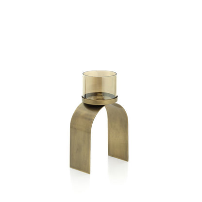 Bow Glow tealight holder, brass - set of 2