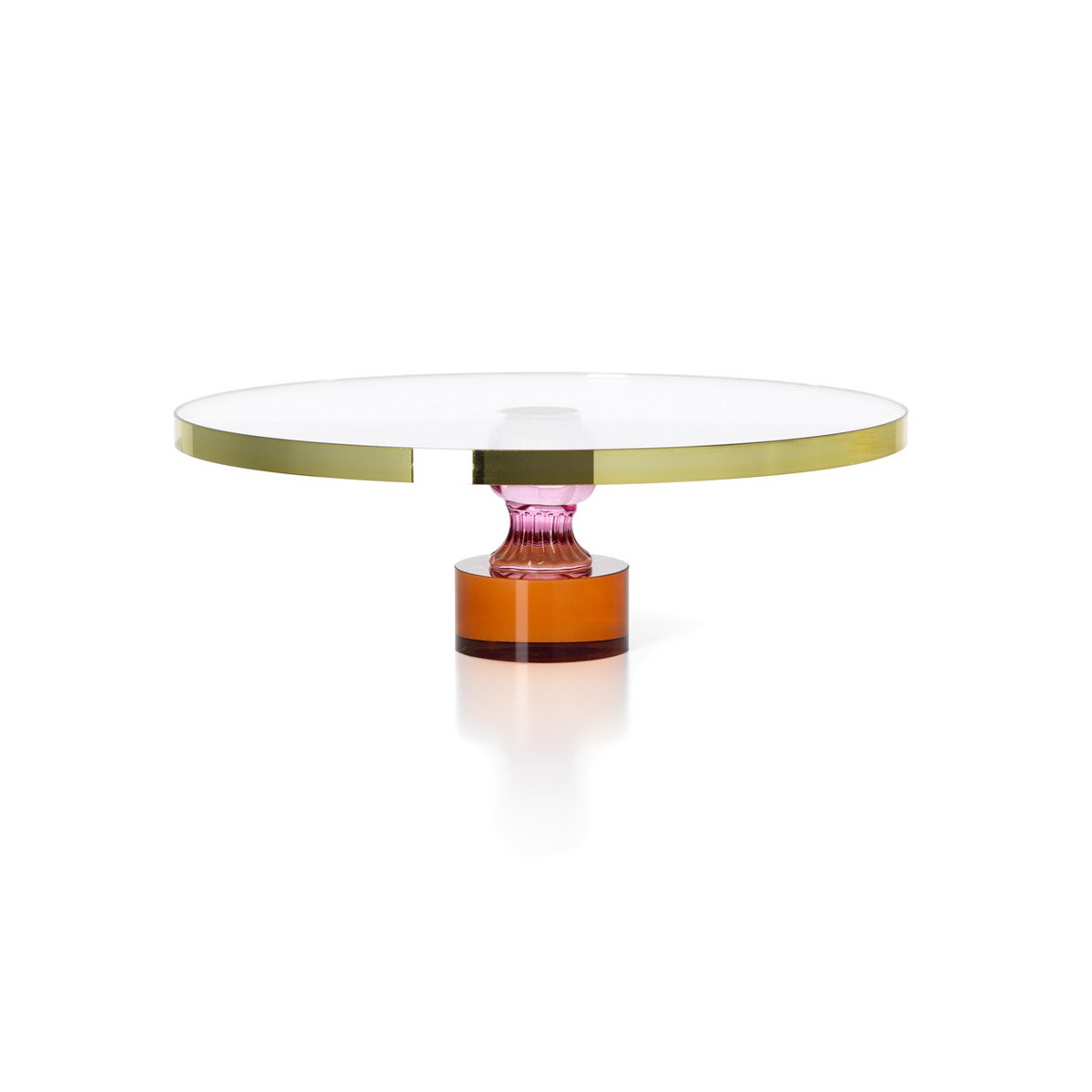 Kagefad af glas 32,8 cm – ædelstensfacetter