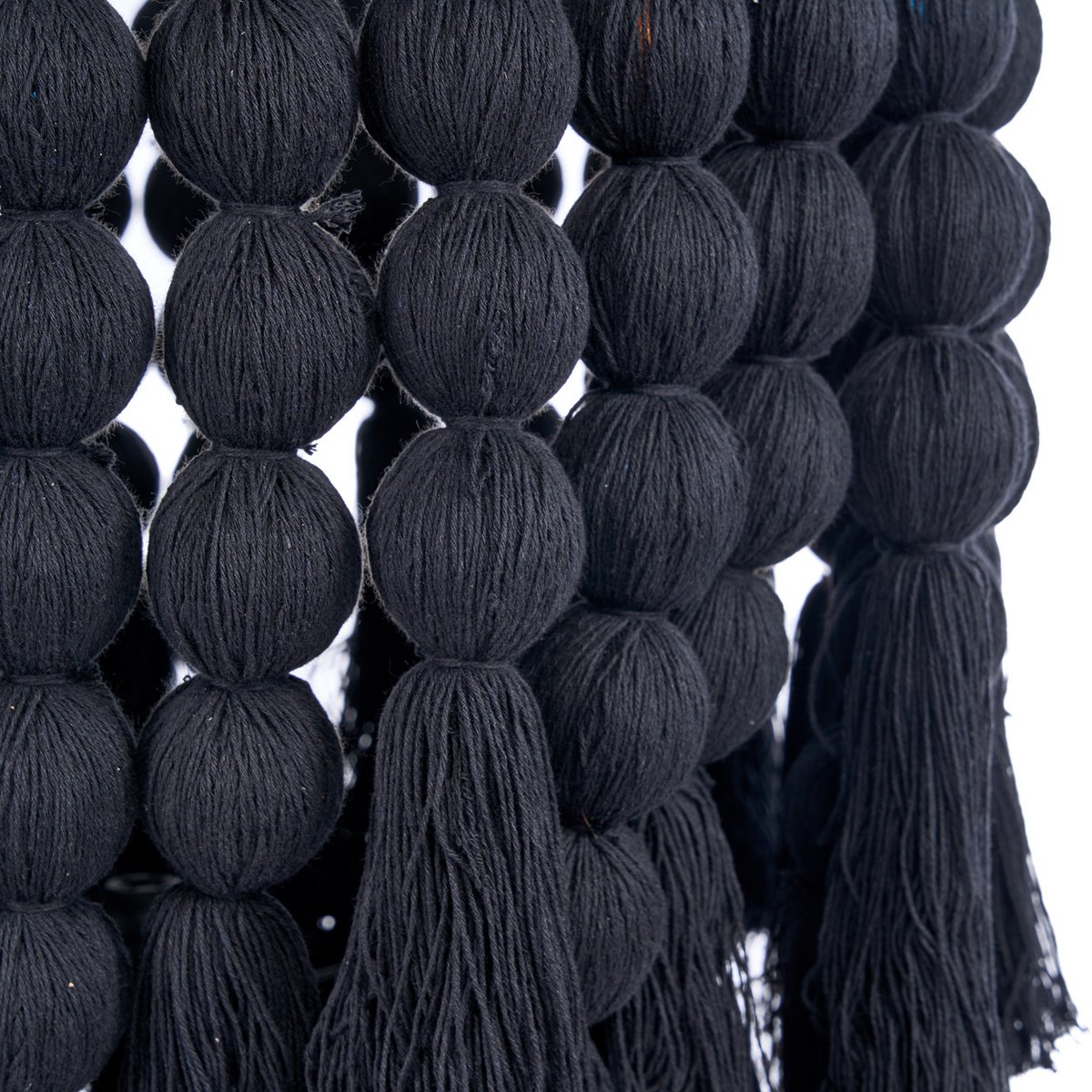 Nomad cotton chandelier, XL – black cascading strands
