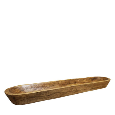 Wood decorative tray 100 × 22 × 10 cm - long shallow form