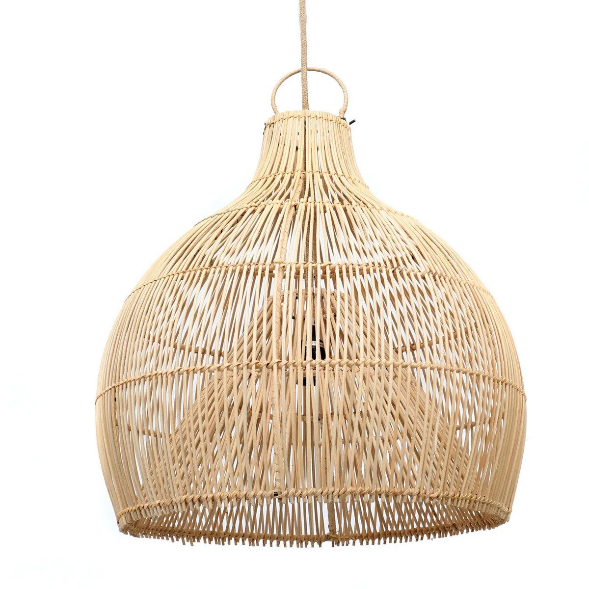 Rattan Pendelleuchte 50 cm – Hummerfalle, beige, nur Schirm