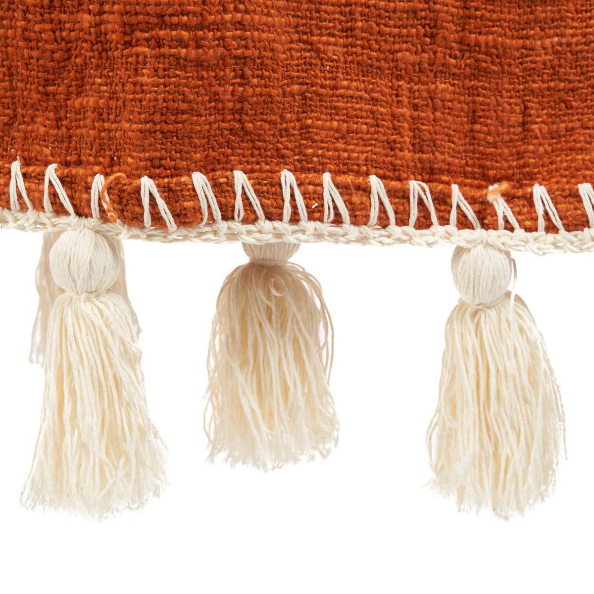 Cotton bed throw, terracotta - 246×126 cm