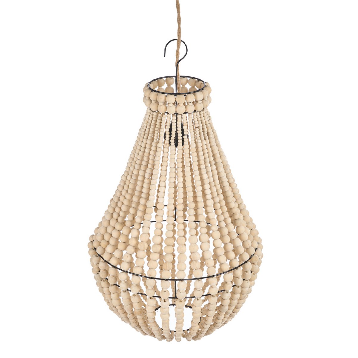 Jernlysekrone 40 × 73 cm - naturlig finish, Indonesien