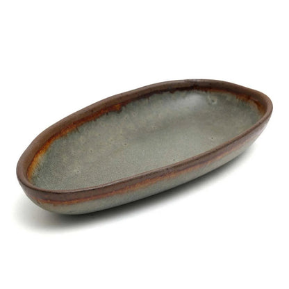 Stoneware serving platter, medium - Portuguese handmade