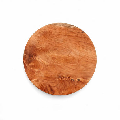 Teak root round plate, 14 cm – small brown wood plate