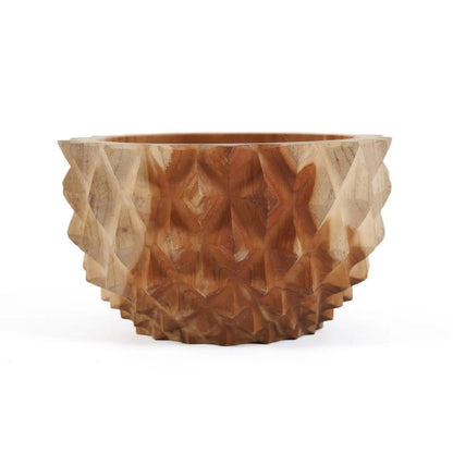 Teak root wood bowl S, durian-inspired - 15 cm