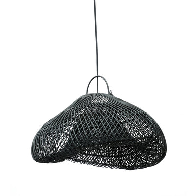 Black rattan cloud pendant shade 60 cm - handwoven