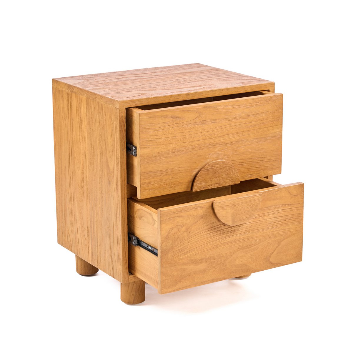 Teak nightstand, 50 cm - 2 drawer
