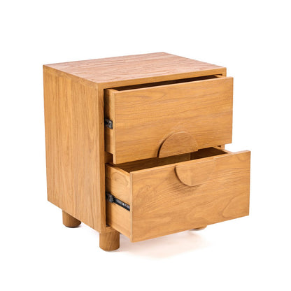 Teak nightstand, 50 cm - 2 drawer
