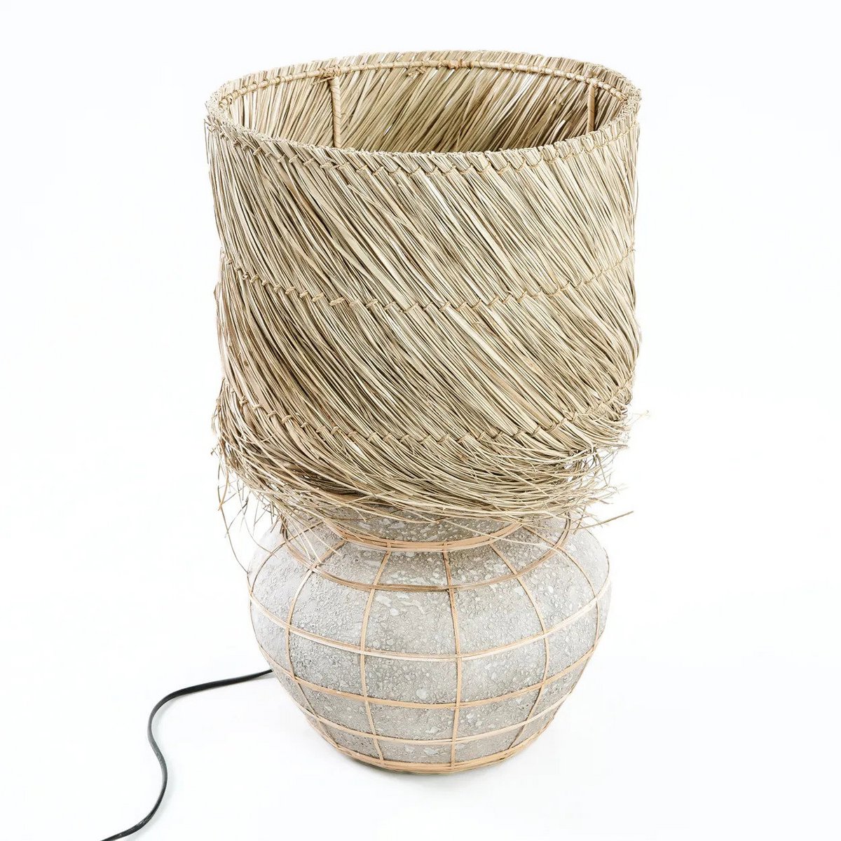 Terracotta table lamp with concrete finish - 48 cm