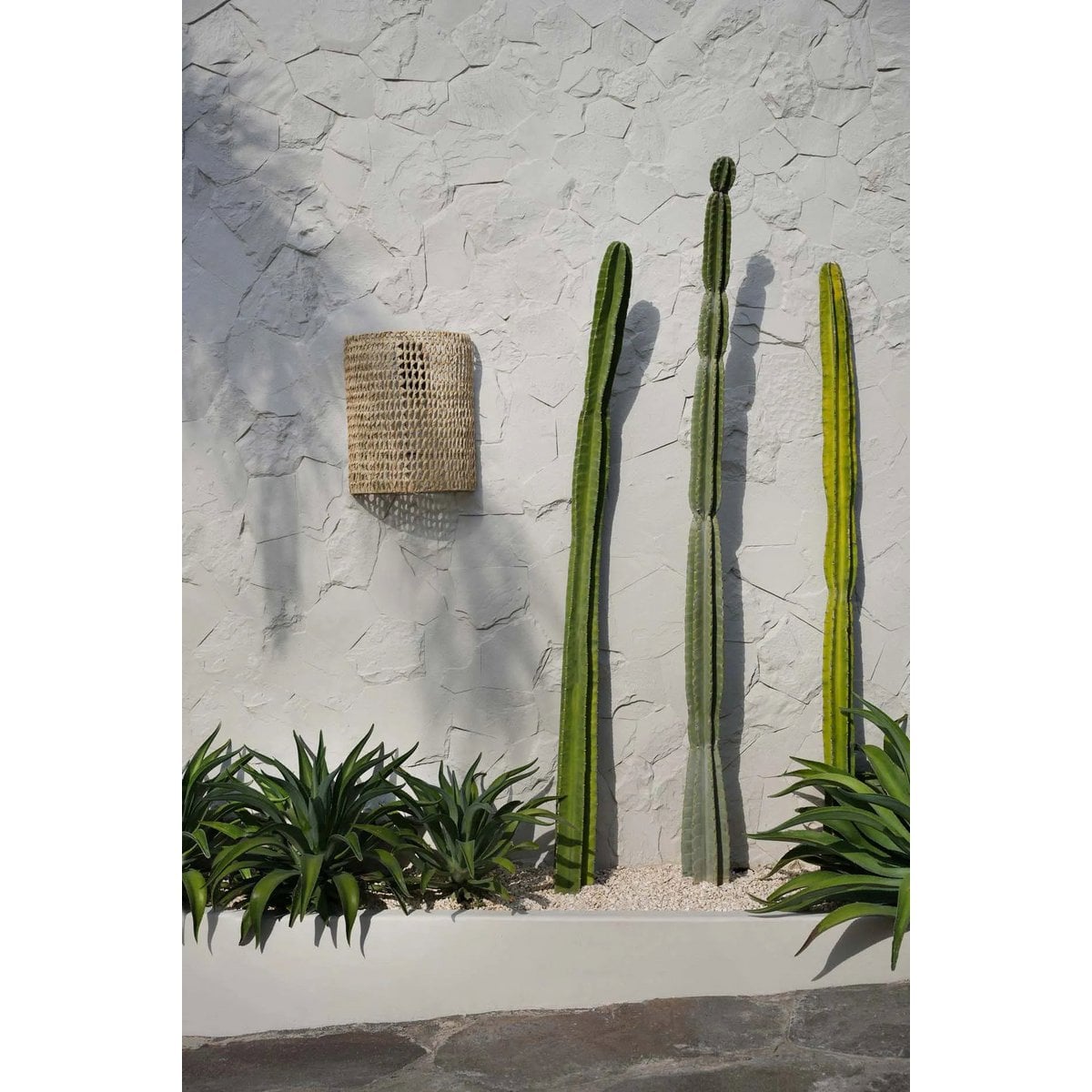 Væglampe i sisal - natur, 40 × 50 cm