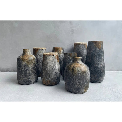 Tapered terracotta vase small – antique grey