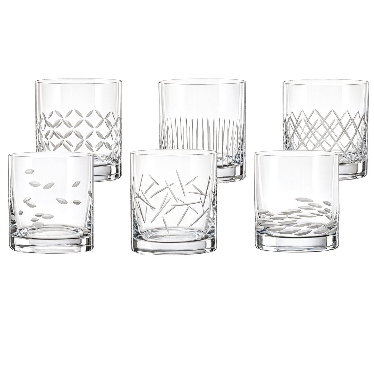 Whisky glasses, set of 6 - crystalline, 280 ml