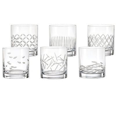 Whisky glasses, set of 6 - crystalline, 280 ml