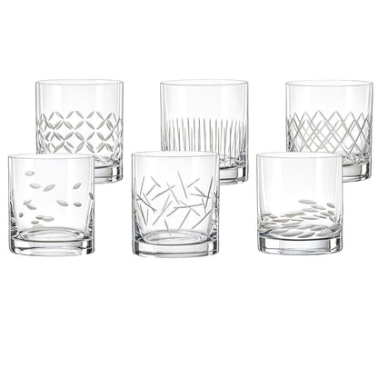 Whisky glasses, set of 6 - crystalline, 280 ml
