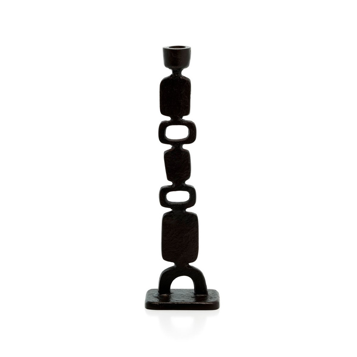 Totemo candle holder, recycled aluminum, matte black - L