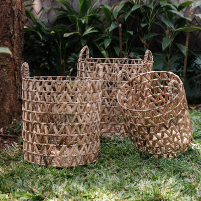 Jute- und Metallkorb NAILAKA M – ø35 × 35 cm, Indonesien