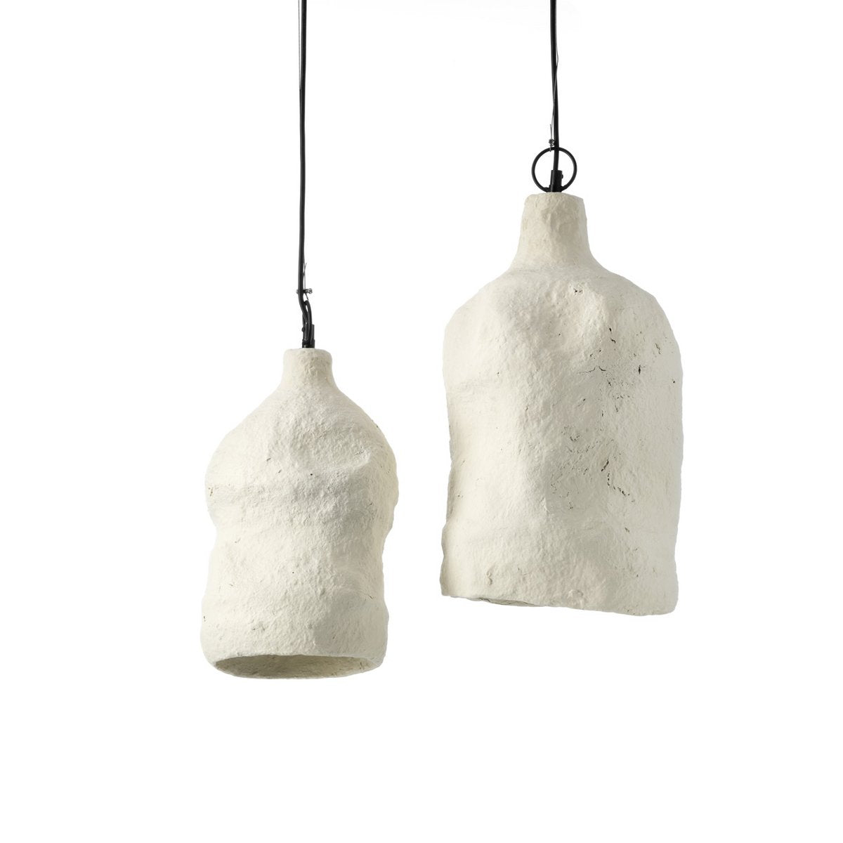 Paper pendant shade L – white, handcrafted