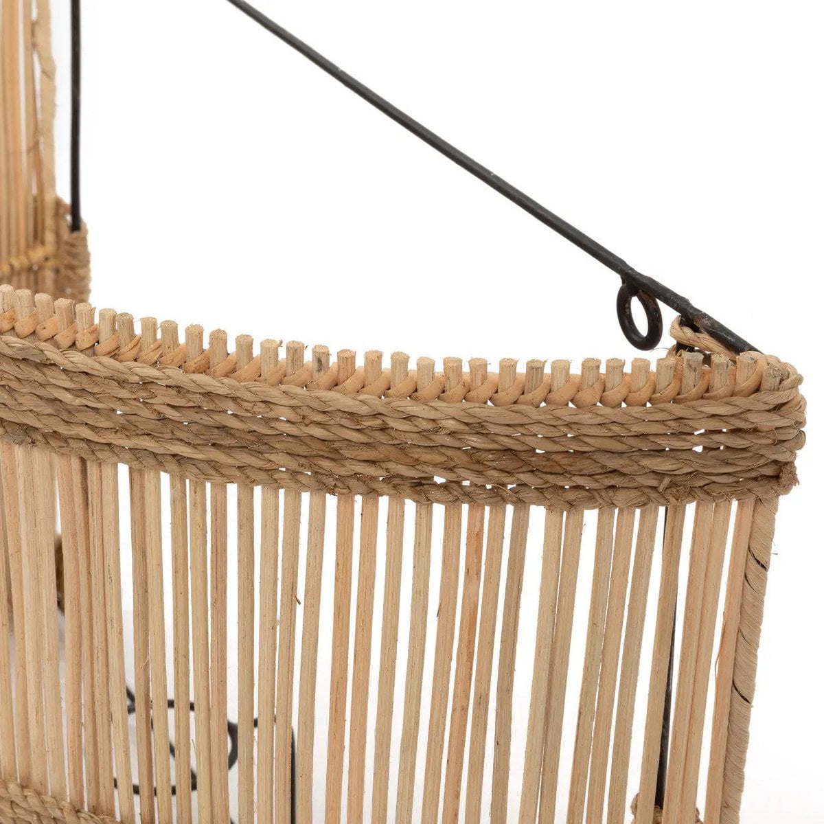 Væglampe i rattan 45 cm – håndvævet, naturlig finish