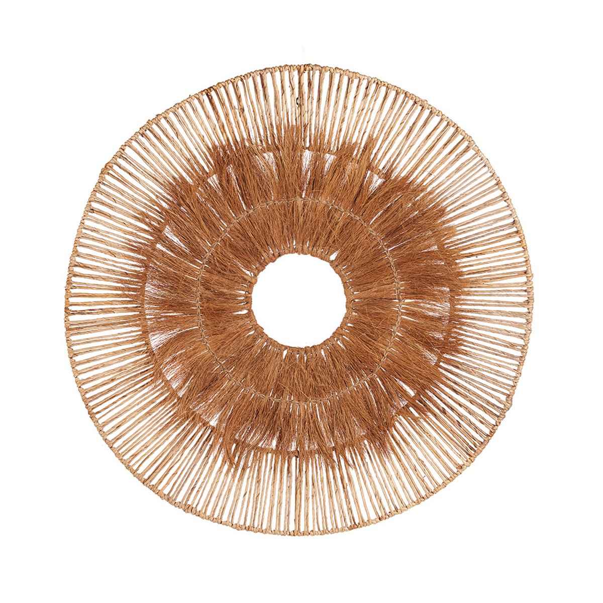 Coconut and palm wall deco, round, 90 cm - natural