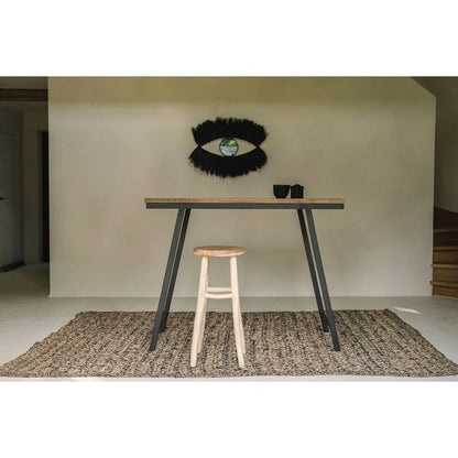 Mirror with grass frame, black, 100 × 60 cm - sculptural