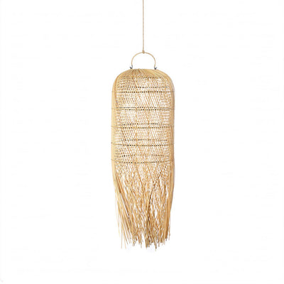 Rattan-Pendelleuchte 30×80 cm – Naturbeige