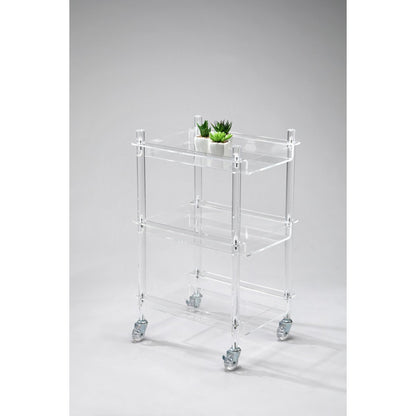 Acrylic rolling cart - 40.5 x 30.5 x 60.5 cm