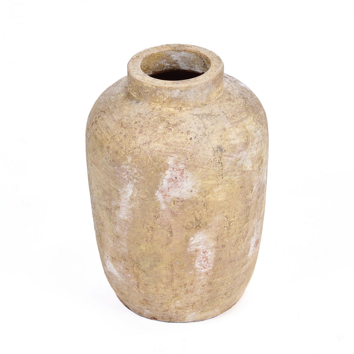 Terrakottavase, mittelgroß – cremefarben, handgefertigt