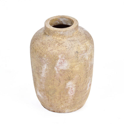 Terrakottavase, mittelgroß – cremefarben, handgefertigt