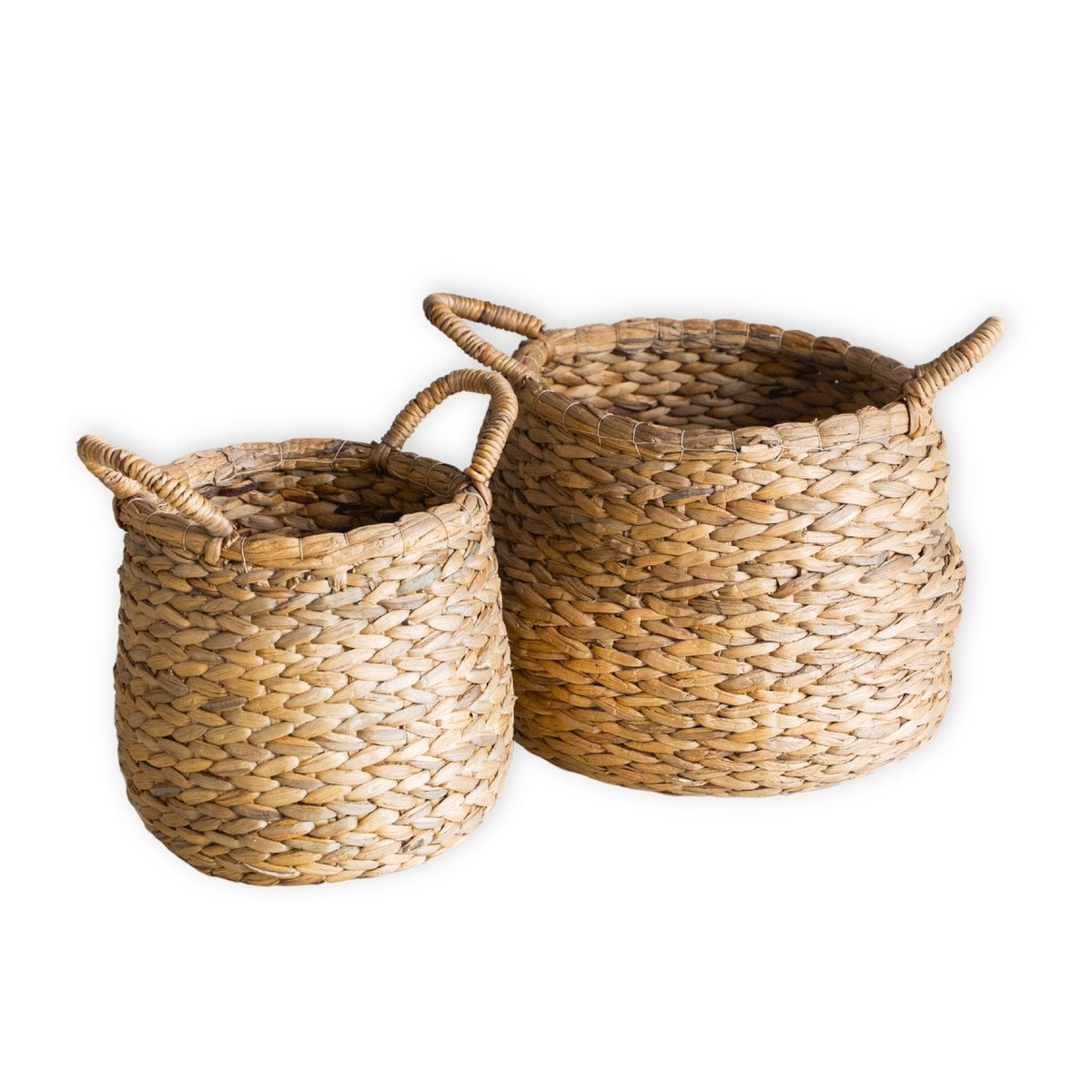 Runder Korb aus geflochtener Jute Ø 35 cm – bauchig beige, 27 cm hoch
