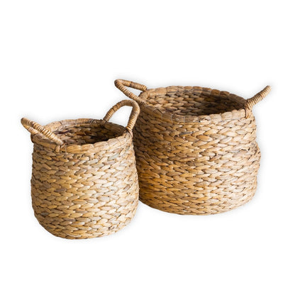 Runder Korb aus geflochtener Jute Ø 35 cm – bauchig beige, 27 cm hoch