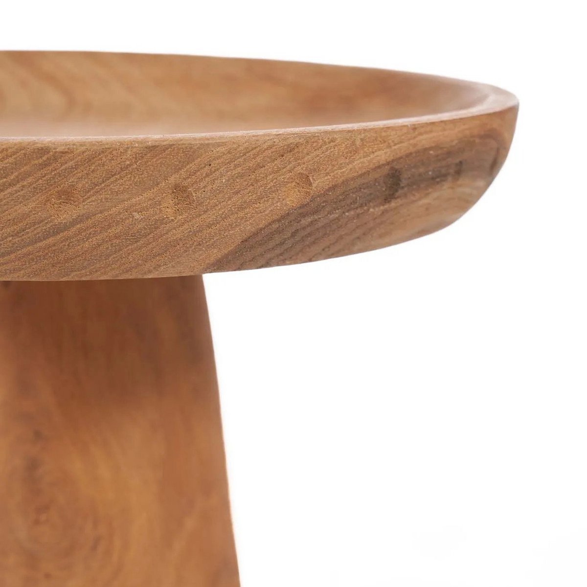 Teak cake stand, hand-turned - natural