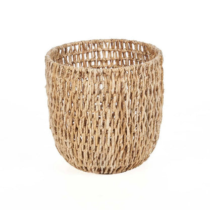 Palm leaf cylinder basket, small