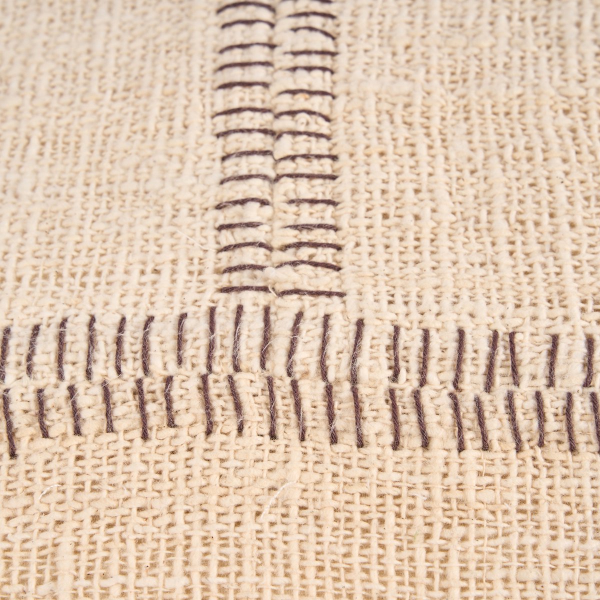 Cotton cushion cover 50×70 – cream, stitched detail