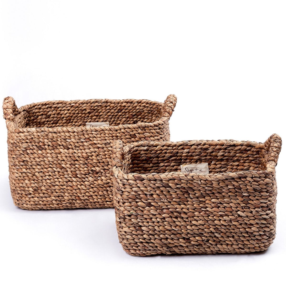 Flettet juteopbevaringskurv TANIMBAR, L – 43 × 31 × 25 cm