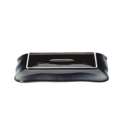 Lotus Ice keramik fad L - gråbrun, kronbladsdesign