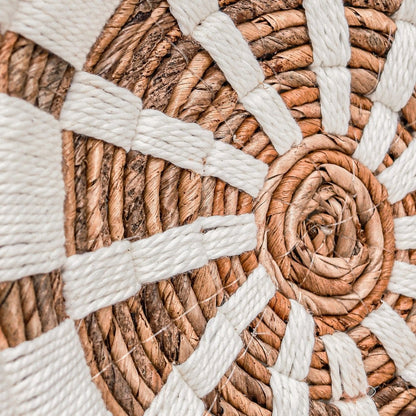Jute & cotton wall basket Hutan 40 cm – geometric pattern